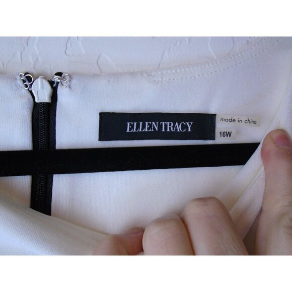 Ellen Tracy Women Dress Sz 16W Career ColorBlock with Gold Zipper Detail So Cute - Picture 4 of 8